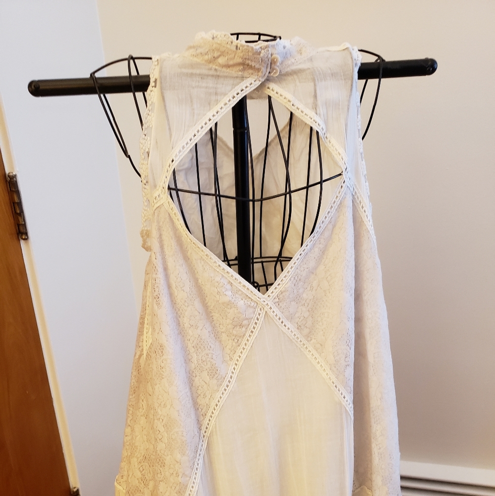 Free People  One Angel Dress  Lace Open Back Distressed Dress/Tunic - Picture 9 of 14